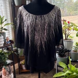 Chic Black and Silver Women's Blouse